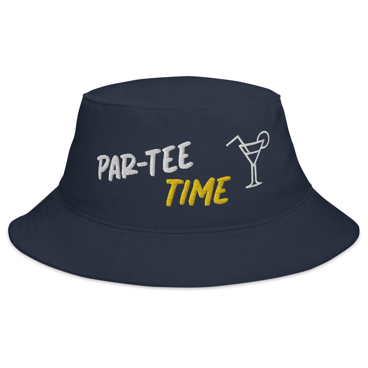 Cocktail "Par-Tee Time" in White & Gold - Bucket Hat